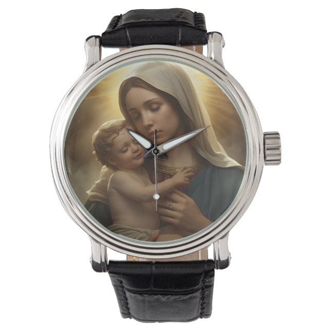 Relógio Mother Mary and Child Jesus Watch eWatch Watch (Frente)