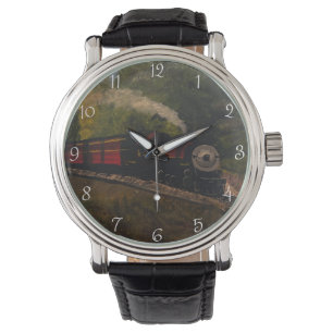 Relógio Motor a vapor antigo, original por Gary Poling