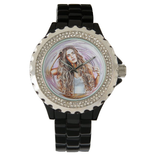 Relógio Mulher Assista Enamel Banda Mujer Reloj Esmalte Cr (Frente)