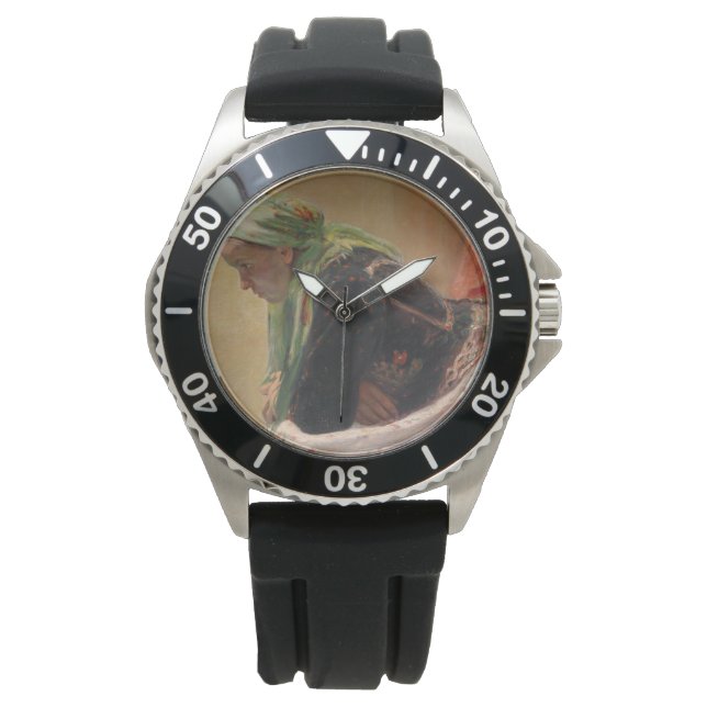 Relógio Mulher em Profundo Pensamento (por Oleksa Novakivs (Frente)