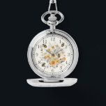 Relógio Mulher Na moda Chic Floral de Flor de Flor Moderna<br><div class="desc">Modern Wildflower Floral Bee Na moda Chic Womans Watches apresenta uma moderna tendência floral de flor silvestre de cor amarela com espécimes do gênero Bombus spp. Criado pelo Evco Studio www.zazzle.com/store/evcostudio</div>