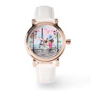 Relógio Mulheres em Paris Observam Torre Eiffel