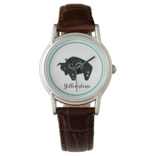 Relógio Mulheres Leather Watch Yellowstone Buffalo