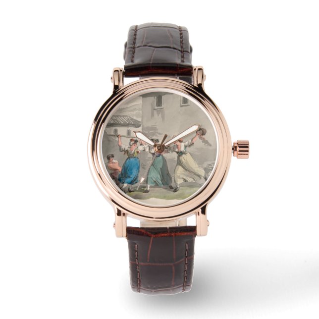 Relógio Mulheres lutando em Roma, Itália (cena histórica) (Frente)
