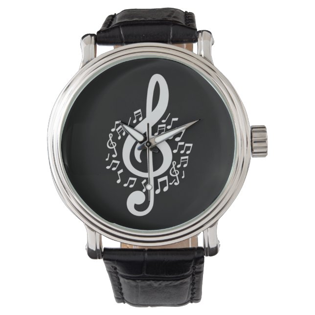 Relógio Music Treble Clef Watch Musicial Gift (Frente)