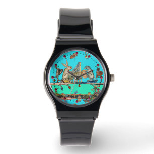 Relógio MÚSICA BESTIAL MEDIEVAL, Rabbit, Cachorro Azul