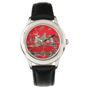 Relógio MÚSICA DE FAZER BESTIAL MEDIEVAL,Coelho,Vermelho C