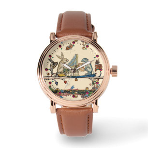 Relógio MÚSICA DE FAZER MÉDIA BESTIAL,Coelho,Cão-Marfim