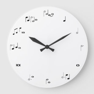 Relógio musical - preto e branco