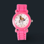 Relógio Mustang cavalo temido por garotas presentes pônei<br><div class="desc">A festa das moças de Mustang tem presentes graciosamente galopantes,  mustang mare Brown,  belo presente personalizado para amantes de cavalos.</div>