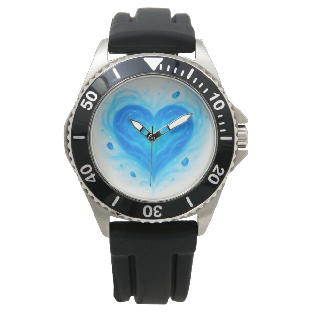 Relógio Mystic Blue Heart Gem Wall Clock – Radiant Spiritu (Frente)