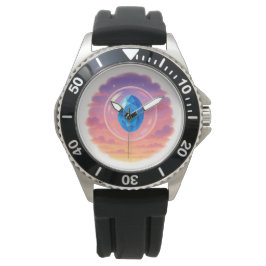 Relógio Mystical Blue Gem Sunset – Spiritual Watch Design