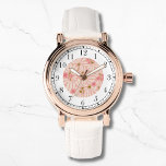 Relógio Na moda Chic Mulheres Rosa Moderna com Tendência F<br><div class="desc">Modern Pink Floral Trendy Na moda Chic Womans Watches apresenta uma moderna moda cor-de-água rosa floral. Criado pelo Evco Studio www.zazzle.com/store/evcostudio</div>