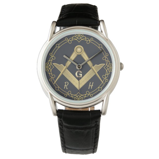 Relógio Na moda Dourado Border Masonic eWatch (Frente)