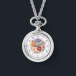 Relógio Na moda Floral bordada por Faux colorida<br><div class="desc">As mulheres Na moda floreadas bordadas com Faux coloridas Watches apresentam um bordado moderno,  cor de moda,  em cor rosa,  roxo,  laranja e vermelho sobre um fundo verde pastel. Criado pelo Evco Studio www.zazzle.com/store/evcostudio</div>