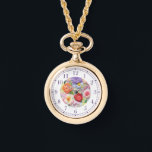 Relógio Na moda Floral bordada por Faux colorida<br><div class="desc">As mulheres Na moda floreadas bordadas com Faux coloridas Watches apresentam um bordado moderno,  cor de moda,  em cor rosa,  roxo,  laranja e vermelho sobre um fundo verde pastel. Criado pelo Evco Studio www.zazzle.com/store/evcostudio</div>