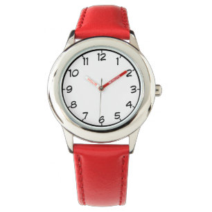 Relógio Na moda Kid's Watch - Red Leather Banda