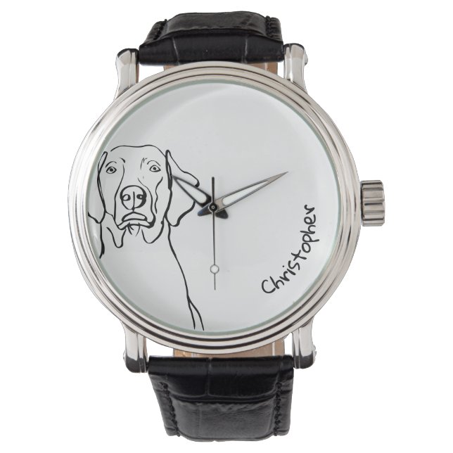 Relógio Na moda Weimaraner: Seu Texto, Seu Estilo (Frente)