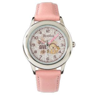 Relógio Não desista Leão de Cute Afirmação e motivação