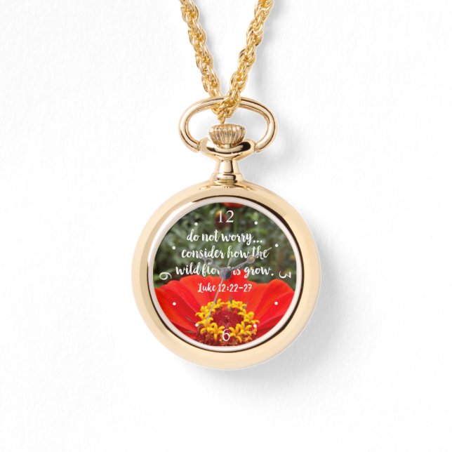 Relógio não se preocupe flor laranja da zinnia (Frente)