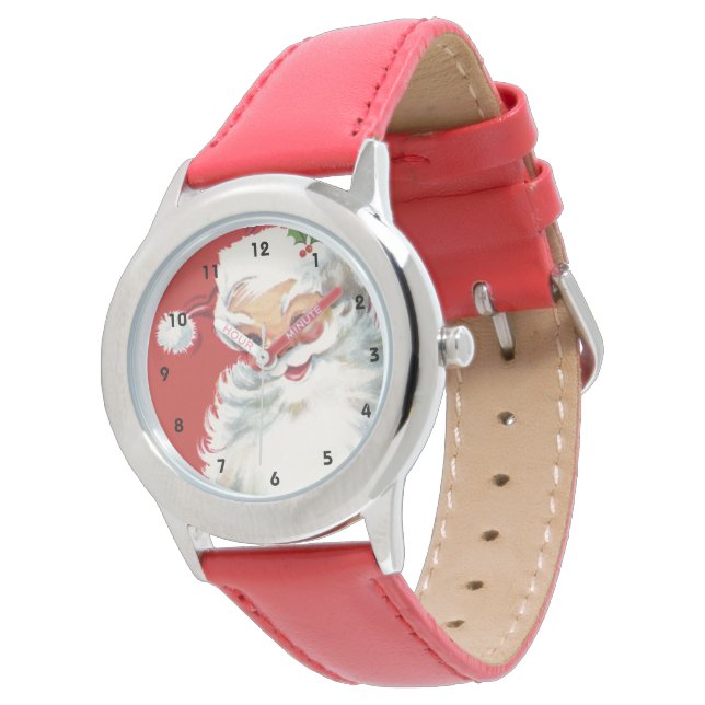 Relógio Natais vintages Santa Claus, Jolly e Winking (Angular)