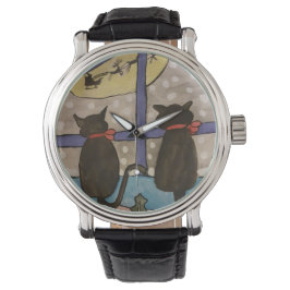 Relógio Natal de Gato Negro