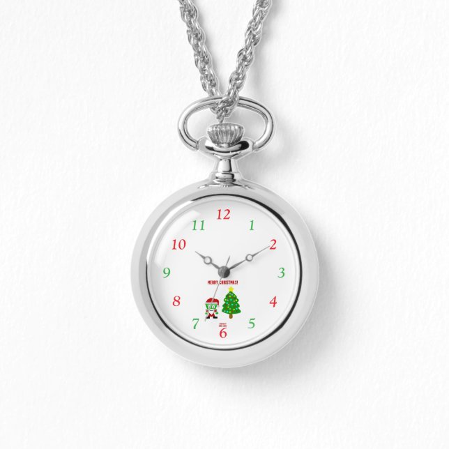 Relógio Natal FrankenQueijo Silver Necklace Watch (Frente)