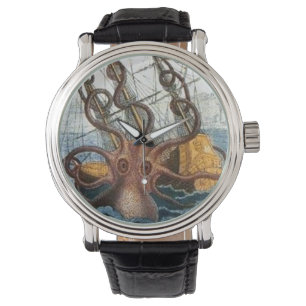 Relógio Nautical   Lula Gigante de Octopus Kraken Steampun