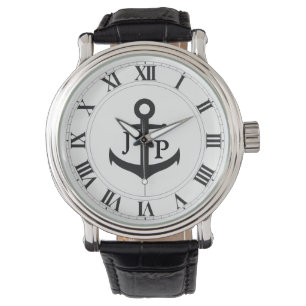 Relógio Navio Anchor Vintage Leather Strap Watch