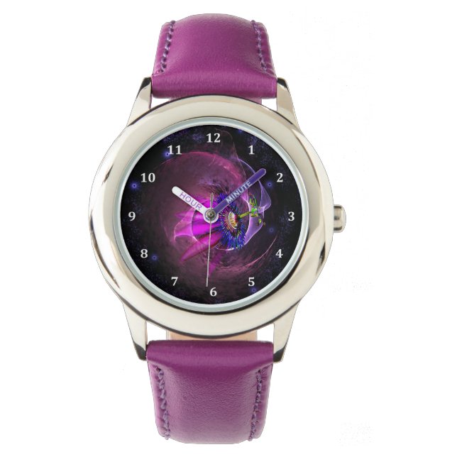 Relógio Nebula Watch Design na Lavanda, roxo e rosa (Frente)