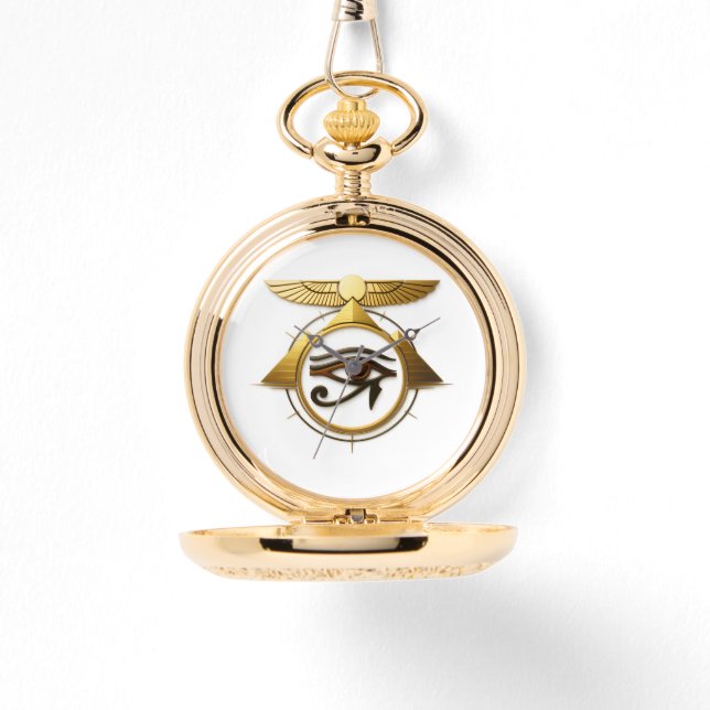 Relógio NeoAnkh Golden Eye of Horus & Winged Sun Disk (Frente)