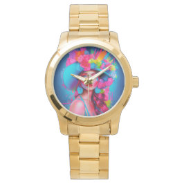 Relógio Neon Fantasy Floral Retrato