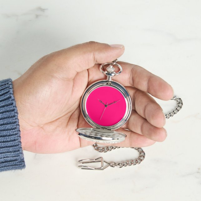 Relógio Neon Pink Custom Pocket Watch - Personalizado (Mão)