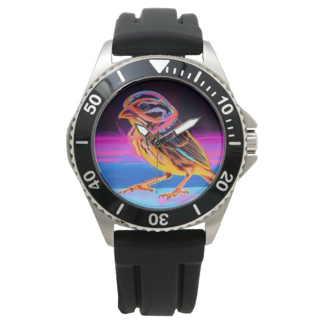 Relógio Neon Sparrow com Acentos Brilhantes (Frente)