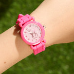 Relógio neve elegante, cor-de-rosa brilhante, personalizad<br><div class="desc">elegante e mínima rena cor-de-rosa com brilho personalizada</div>