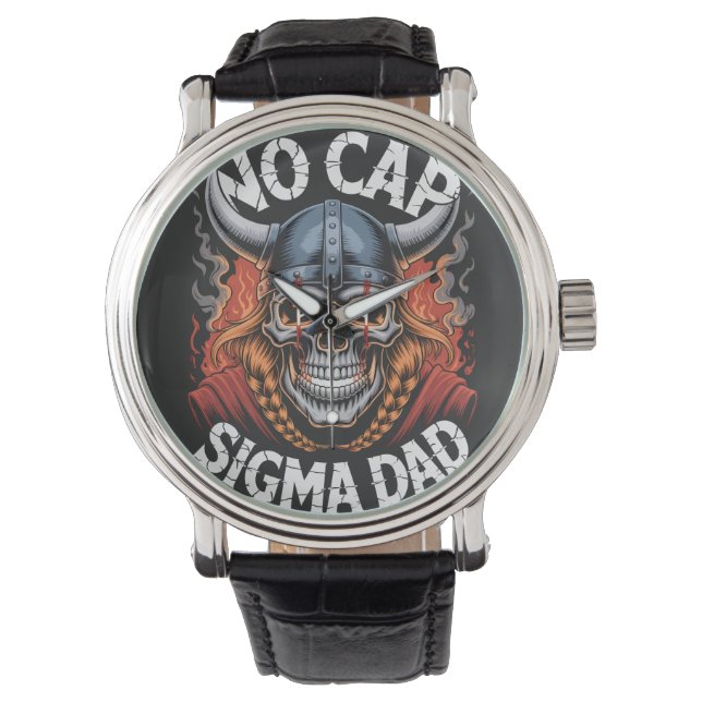 Relógio No Cap Sigma Dad Viking Skull Tee for Fathers (Frente)