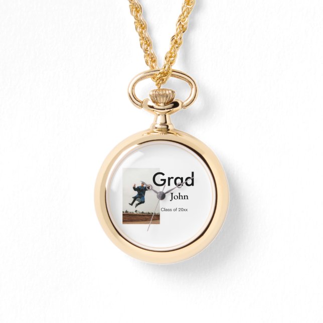 Relógio nome de adição de garoto data ano texto QR felicit (Frente)