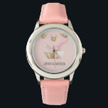 Relógio Nome de Criança Rosa Pastel de Beleza Moderna<br><div class="desc">Nome de Criança Rosa Pastel de Beleza Moderna</div>