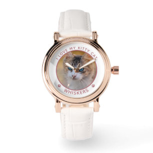 Relógio Nome de Foto de Gato Gato Gótico Impressões de Pat