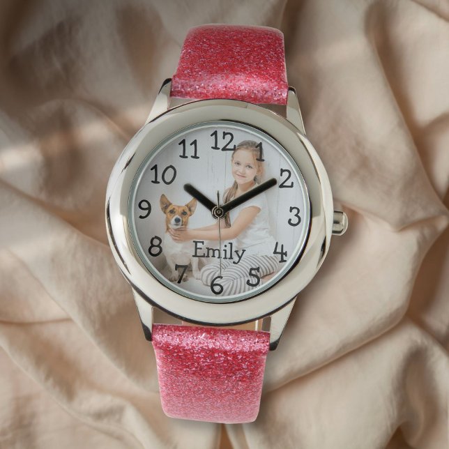Relógio Nome de Foto Personalizado (Personalized Photo Name Watch)