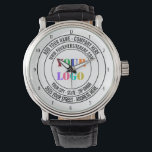 Relógio Nome do logotipo personalizado Endereço do site Pr<br><div class="desc">Cores e fontes personalizadas - Nome do logotipo de texto Endereço Carimbo do Promocional do site - Oferta pessoal / pessoal - Adicione seu nome - Empresa / Endereço / Logotipo - Foto / site ou email - Telefone ou identificador de mídia social / mais - Redimensionar e mover ou...</div>