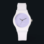 Relógio Nome do Monograma da Rapariga de Script Moderno Ro<br><div class="desc">Lavanda Purple e White Simple Script Monographic Name Watch. Isso faz a formatura perfeita,  aniversário,  casamento,  chá de panela,  aniversário,  chá de fraldas ou presente de festa de solteira para alguém que ama luxo de vidro e estilos quíticos.</div>