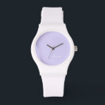 Relógio Nome do Monograma da Rapariga de Script Moderno Ro<br><div class="desc">Lavanda Purple e White Simple Script Monographic Name Watch. Isso faz a formatura perfeita,  aniversário,  casamento,  chá de panela,  aniversário,  chá de fraldas ou presente de festa de solteira para alguém que ama luxo de vidro e estilos quíticos.</div>