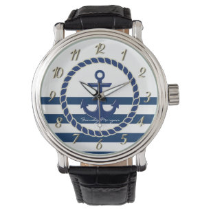 Relógio Nome Náutico Da Embarcação,Marinho De Âncora Azul 