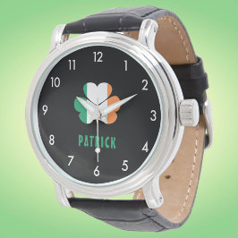 Relógio Nome Personalizado Celtic Ireland Shamrock Irish F