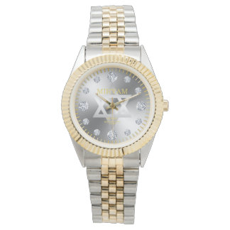 Relógio Nome personalizado da discagem de diamond em aço