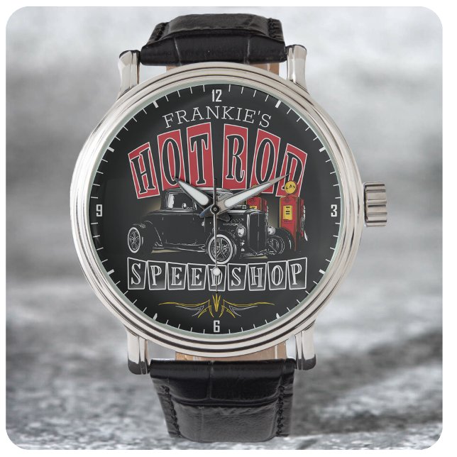 Relógio Nome Personalizado Garagem de Estação de Gás Compr (Criador carregado)