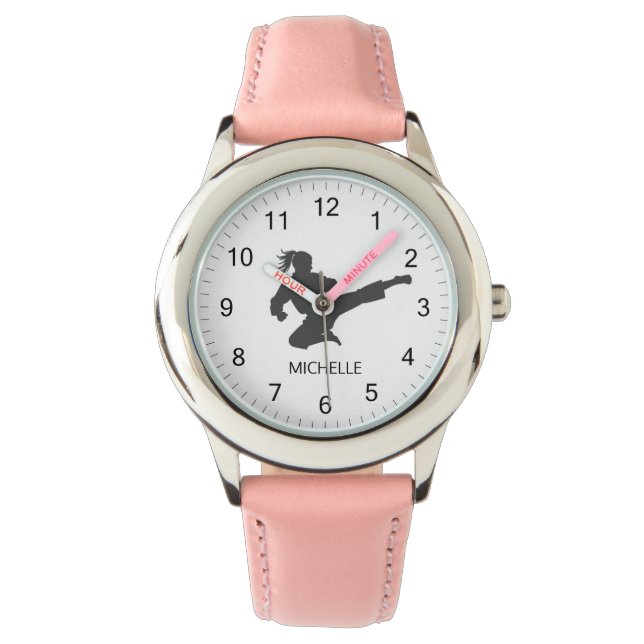 Relógio Nome Personalizado Karate / Taekwondo / judo (Frente)