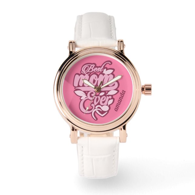 Relógio Nome Personalizado "Melhor Mãe Nunca" (Frente)