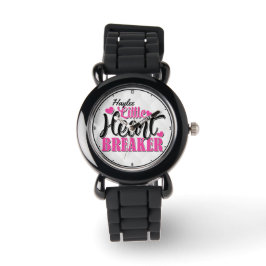 Relógio Nome Personalizado Pequeno Criador Rosa